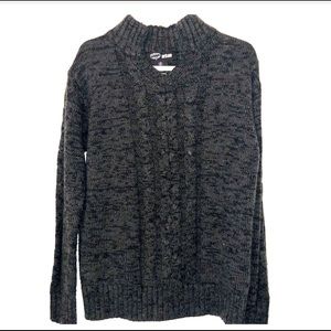 Boys mock collar dark gray sweater, sz 6